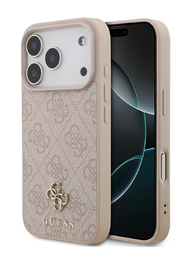 Guess MagSafe 4G PU Leather Case with Small 4G & Classic Metal Logo for iPhone 17 Pro Max - Pink - Image 1